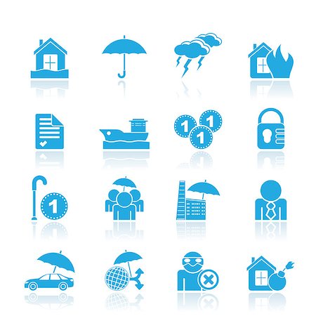 Insurance and risk icons - vector icon set Stock Photo - Budget Royalty-Free & Subscription, Code: 400-09173217