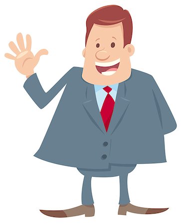 simsearch:400-05880189,k - Cartoon Illustration of Businessman or Manager in Suit or Boss Character Foto de stock - Royalty-Free Super Valor e Assinatura, Número: 400-09173291