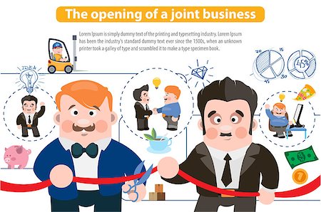 simsearch:400-09173301,k - The opening of a joint business, infographics. Stockbilder - Microstock & Abonnement, Bildnummer: 400-09173301