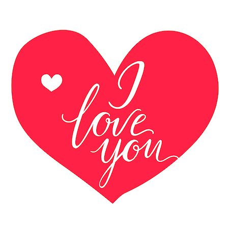 simsearch:400-09170979,k - Vector greeting card. I LOVE YOU inscription on a big red heart isolated on white background. Universal love postal Stockbilder - Microstock & Abonnement, Bildnummer: 400-09173318