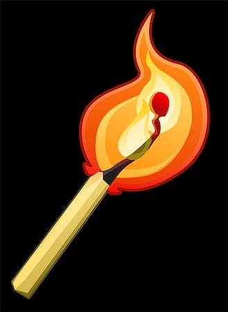 simsearch:640-03262777,k - Cartoon matchstick fire, vector illustration, vertical, isolated Photographie de stock - Aubaine LD & Abonnement, Code: 400-09173326