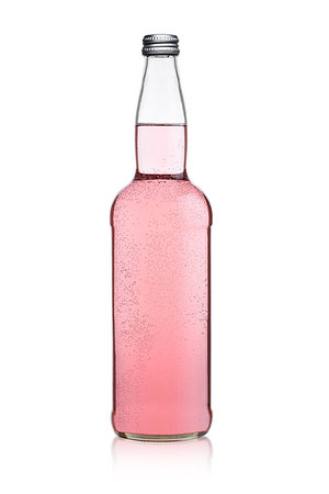 Bottle of pink sparkling lemonade organic water on white background Stock Photo - Budget Royalty-Free & Subscription, Code: 400-09185908