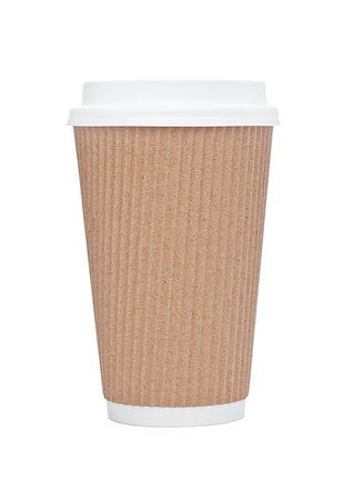 Cappuccino Coffee paper cup  for takeaway on white background Stock Photo - Budget Royalty-Free & Subscription, Code: 400-09185901