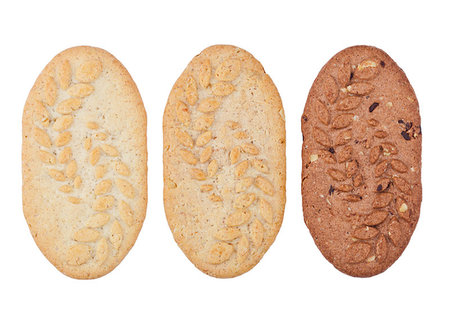 simsearch:400-07212397,k - Healthy bio breakfast grain biscuits on white background Foto de stock - Super Valor sin royalties y Suscripción, Código: 400-09185910