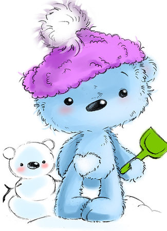 Cute teddy bear character standing, playing, cartoon, illustration isolated on white background. Foto de stock - Super Valor sin royalties y Suscripción, Código: 400-09186205