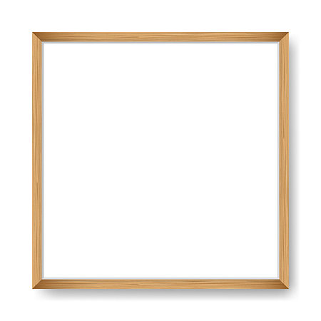 simsearch:400-08752677,k - Blank picture frame template. Realistic wooden frame for photo or poster. Square orientation A4 Stock Photo - Budget Royalty-Free & Subscription, Code: 400-09186362