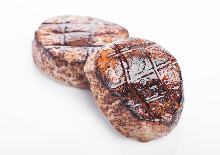 simsearch:400-06464712,k - Grilled juicy beef pork steak slice on white background Photographie de stock - Aubaine LD & Abonnement, Code: 400-09186384