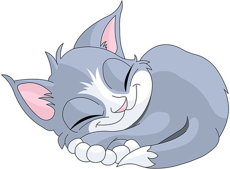 simsearch:400-09117057,k - Illustration of gray cat are sleeping Foto de stock - Super Valor sin royalties y Suscripción, Código: 400-09193537