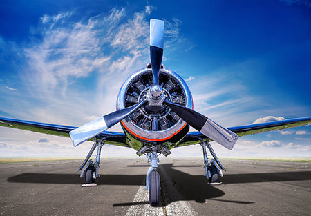 simsearch:400-08864596,k - sports plane on a runway ready for take off Stock Photo - Budget Royalty-Free & Subscription, Code: 400-09224208
