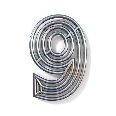 simsearch:400-09223995,k - Wire outline font number 9 NINE 3D rendering illustration isolated on white background Photographie de stock - Aubaine LD & Abonnement, Code: 400-09225197