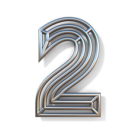 simsearch:400-09223995,k - Wire outline font number 2 TWO 3D rendering illustration isolated on white background Photographie de stock - Aubaine LD & Abonnement, Code: 400-09225190