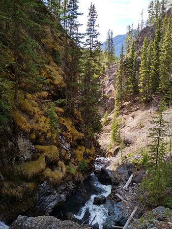 simsearch:400-07994975,k - The Sundance Canyon Waterfall, Banff National Park Alberta, Canada Photographie de stock - Aubaine LD & Abonnement, Code: 400-09225761