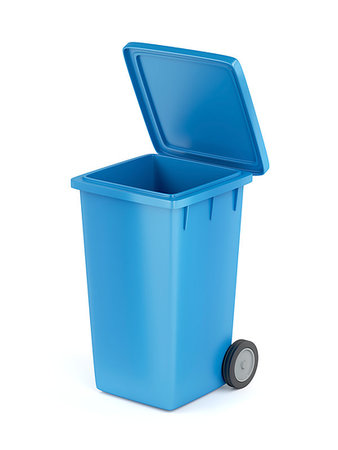 Plastic waste container on white background Stock Photo - Budget Royalty-Free & Subscription, Code: 400-09225800