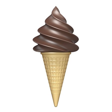 simsearch:400-06854949,k - Soft serve chocolate ice cream 3D rendering illustration isolated on white background Stockbilder - Microstock & Abonnement, Bildnummer: 400-09225873