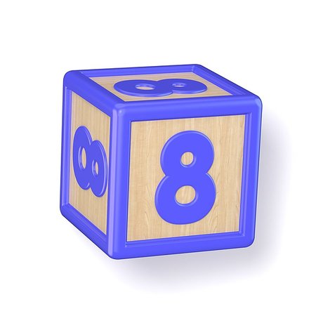simsearch:400-06527572,k - Number 8 EIGHT wooden alphabet blocks font rotated. 3D render illustration isolated on white background Foto de stock - Super Valor sin royalties y Suscripción, Código: 400-09226076