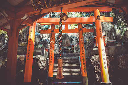 simsearch:400-05304973,k - Fushimi Inari Taisha torii shrine, Kyoto, Japan Foto de stock - Royalty-Free Super Valor e Assinatura, Número: 400-09226238