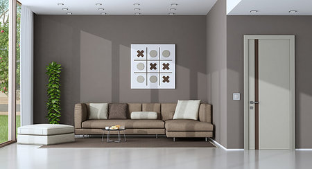 simsearch:400-08797073,k - Modern living room with sofa and footstool - 3d rendering Photographie de stock - Aubaine LD & Abonnement, Code: 400-09226460