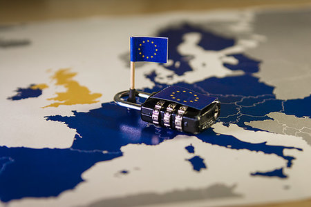 Padlock over EU map, symbolizing the EU General Data Protection Regulation or GDPR. Designed to harmonize data privacy laws across Europe. Stock Photo - Budget Royalty-Free & Subscription, Code: 400-09220843