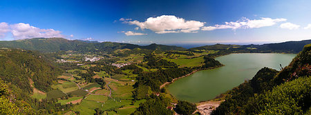 sao miguel - Aerial view to Furnas lake in Sao Migel, Azores, Portugal Stock Photo - Budget Royalty-Free & Subscription, Code: 400-09221099