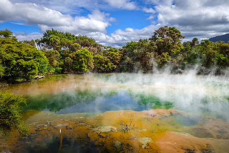 Hot springs lake in Rotorua park, New Zealand Stock Photo - Budget Royalty-Free & Subscription, Code: 400-09221171