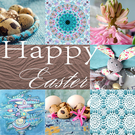 easter eggs in a dark color - Easter holiday collage with hyacinth, flower, rabbit, quail eggs and abstract painting. Colorful easter frame background. Stock Photo - Budget Royalty-Free & Subscription, Code: 400-09221272