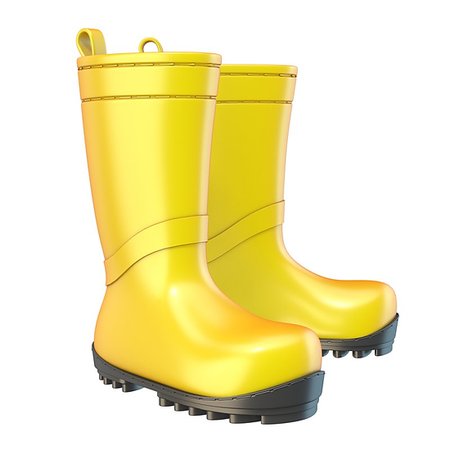 simsearch:400-05701597,k - Yellow rain boots 3D render illustration isolated on white background Foto de stock - Royalty-Free Super Valor e Assinatura, Número: 400-09223061