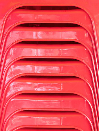 Closeup of the plastic chair stack for use in the event. Foto de stock - Royalty-Free Super Valor e Assinatura, Número: 400-09223737