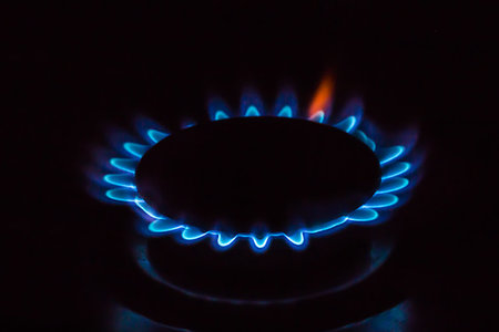 A gas burner with blue burning gas looks like flower Photographie de stock - Aubaine LD & Abonnement, Code: 400-09237810