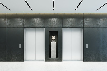 simsearch:400-04381385,k - modern elevator with closed doors in office lobby, 3d rendering Foto de stock - Super Valor sin royalties y Suscripción, Código: 400-09237854