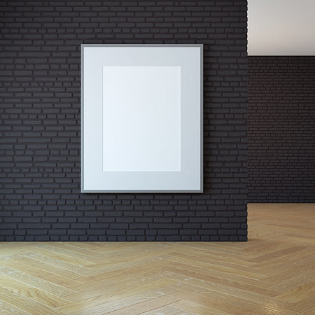 blank picture on the wall, 3d rendering Stock Photo - Budget Royalty-Free & Subscription, Code: 400-09237850