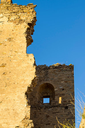 A fragment of the ruined tower in the medieval Genoese fortress in Sudak, Crimea. Stock Photo - Budget Royalty-Free & Subscription, Code: 400-09237891