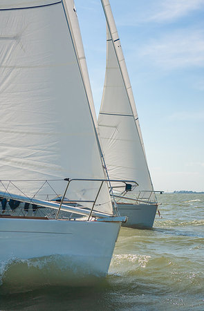 simsearch:400-09237900,k - Two sailing boats, sailboat or yachts at sea Foto de stock - Super Valor sin royalties y Suscripción, Código: 400-09237901