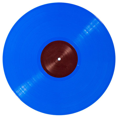 simsearch:400-06072793,k - Blue vinyl record disc with brown paper label isolated on white background. Stockbilder - Microstock & Abonnement, Bildnummer: 400-09238258