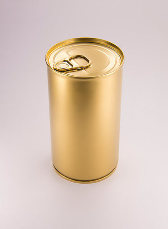 picture of fish packaging - Gold can on white background. Clean for your design Stock Photo - Budget Royalty-Free & Subscription, Code: 400-09268399