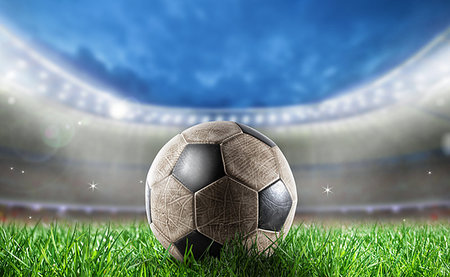 simsearch:400-06513403,k - Soccerball on the lawn of a stadium ready for World cup Stock Photo - Budget Royalty-Free & Subscription, Code: 400-09274018