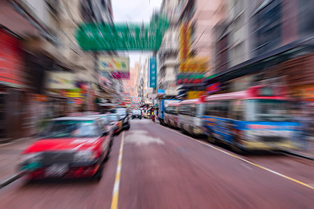 Blurred image of the Hong Kong street. China. Stock Photo - Budget Royalty-Free & Subscription, Code: 400-09274375