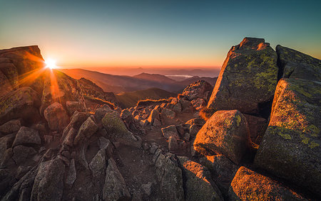 simsearch:400-09275247,k - Rocky Mountain Peak. Landscape at Sunset. View from Mount Dumbier in Low Tatras, Slovakia. Stock Photo - Budget Royalty-Free & Subscription, Code: 400-09275249