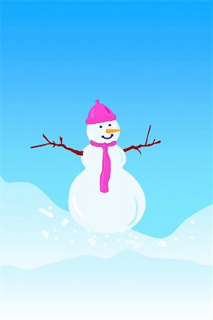 lonely snowman under sky Foto de stock - Super Valor sin royalties y Suscripción, Código: 400-03908614
