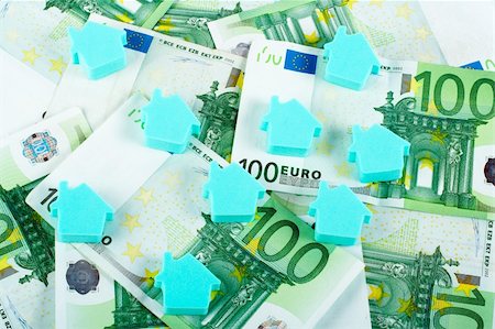 simsearch:400-04980137,k - House on euro money background Stock Photo - Budget Royalty-Free & Subscription, Code: 400-03909044