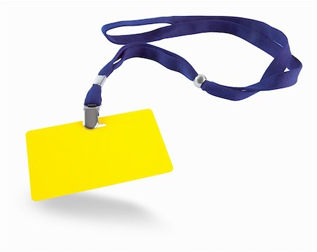simsearch:700-00795526,k - Yellow ID card and blue lanyard isolated against white background Stock Photo - Budget Royalty-Free & Subscription, Code: 400-03909129