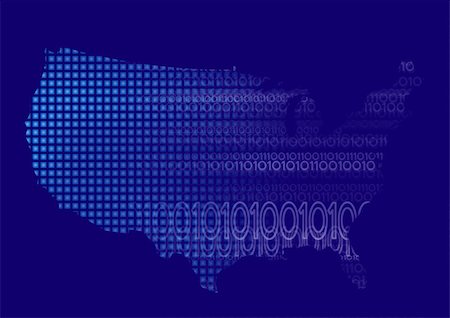 data storage icon - America map with digital binary code Stock Photo - Budget Royalty-Free & Subscription, Code: 400-03914437
