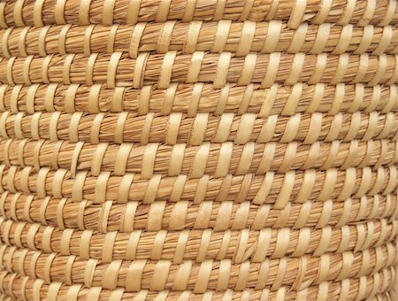 simsearch:600-06007912,k - basket-weave textural pattern, handmade with natural straw-colored grasses and reeds in coiled style Stockbilder - Microstock & Abonnement, Bildnummer: 400-03914671