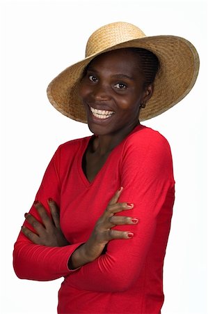 simsearch:400-03965656,k - afro hairstyle, young beautiful African American girl with hat, isolated on white, people diversity series Photographie de stock - Aubaine LD & Abonnement, Code: 400-03914683