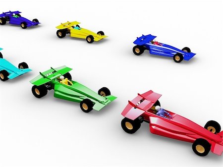 simsearch:400-03972245,k - 3d F1 cars Photographie de stock - Aubaine LD & Abonnement, Code: 400-03914760