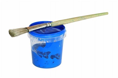 Blue watercolor and brush isolated on white Foto de stock - Super Valor sin royalties y Suscripción, Código: 400-03915000