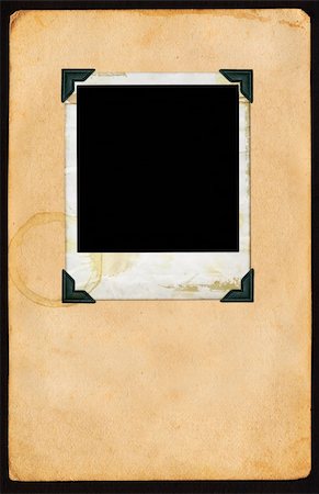 simsearch:400-04436055,k - Aged polaroid with photo corners on aged page of paper. Stock Photo - Budget Royalty-Free & Subscription, Code: 400-03915119