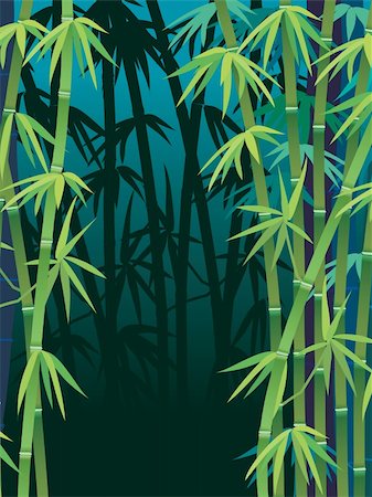 simsearch:879-09100532,k - illustration of a dark tropical bamboo forest Photographie de stock - Aubaine LD & Abonnement, Code: 400-03915208