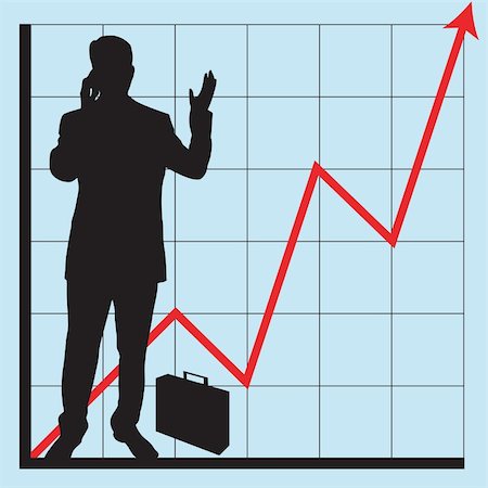 simsearch:6109-06781470,k - Business graphs showing progress and success, with business people silhouettes Stock Photo - Budget Royalty-Free & Subscription, Code: 400-03915499