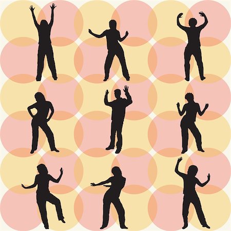 simsearch:400-03911285,k - Different silhouettes of various dance poses Stock Photo - Budget Royalty-Free & Subscription, Code: 400-03915518