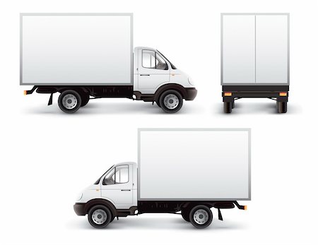 White delivery car isolated with vector clipping path included Stock Photo - Budget Royalty-Free & Subscription, Code: 400-03915815